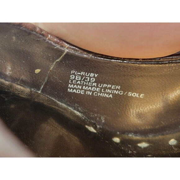 HHP Women's Size 9 BCBGirls "Ruby" Brown Lizard Embossed Leather Pump High Heels - Picture 9 of 10